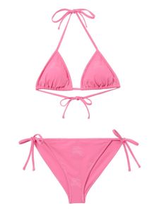 Burberry bikini imprimé à fermeture nouée - Rose