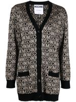 Moschino cardigan à logo en jacquard - Noir - thumbnail