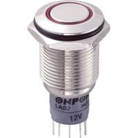 TRU COMPONENTS 701882 LAS2GQF-11E/R/12V/N/P Vandalismebestendige druktoets 250 V/AC 3 A 1x aan/(aan) Moment Rood IP67 1 stuk(s) - thumbnail