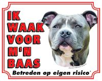 American Staffordshire Terrier Waakbord - Ik waak voor mijn Baas