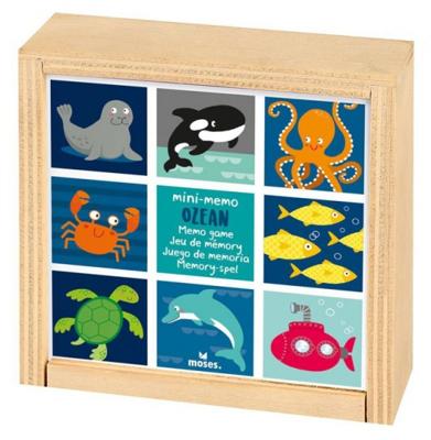 Moses houten mini memory 9,3 cm zeedieren