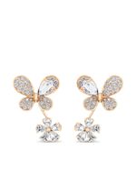 David Morris boucles d'oreilles en or 18ct pavées de diamants - Rose