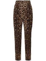 Dolce & Gabbana pantalon imprimé à taille haute - Marron