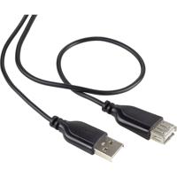 Renkforce USB-kabel USB 2.0 USB-A stekker, USB-A bus 1.00 m Zwart SuperSoft-mantel RF-4080795 - thumbnail