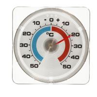 TFA Raam Thermometer - analoog - kunststof - transparant - 7 x 7 cm - binnen en buiten