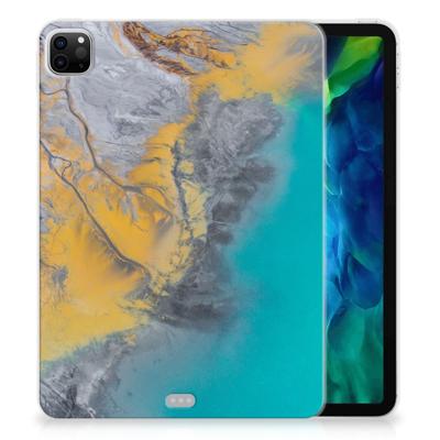 iPad Pro 11 2020/2021/2022 Tablet Back Cover Marble Blue Gold iPad Pro 11 2020/2021/2022 Tablet Back Cover Marble Blue Gold