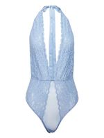 Fleur Du Mal body Charlotte en dentelle transparent - Bleu