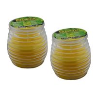 Setje van 2x citronella muggen kaarsen in glas 8.5 cm   -