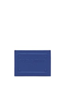 Dolce & Gabbana porte-cartes en cuir à logo embossé - Bleu