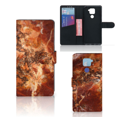 Xiaomi Redmi Note9 Bookcase Marmer Bruin Xiaomi Redmi Note9 Bookcase Marmer Bruin