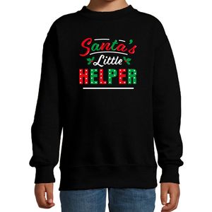 Santas little helper / Het hulpje van de Kerstman Kerstsweater / Kersttrui zwart voor kinderen 14-15 jaar (170/176)  -