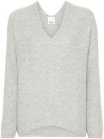 Allude pull nervuré à col v - Gris