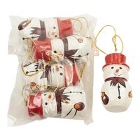 Kerstdecoratie Sneeuwpop Rood (Set van 5)