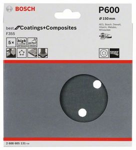 Bosch Accessories Best for Stone 2608605131 Excenterschuurpapier Met klittenband, Geperforeerd Korrelgrootte (num) 600 (Ø) 150 mm 5 stuk(s)