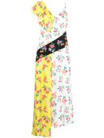 MSGM robe mi-longue à fleurs - Blanc