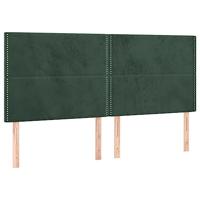 vidaXL Hoofdborden 4 st 90x5x78/88 cm fluweel donkergroen, hoofdeinde, houten hoofdeinde, bedonderdeel, houten hoofdbord, slaapkamermeubel
