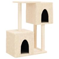 vidaXL Kattenmeubel met sisal krabpalen 86 cm crèmekleurig, kattenpaal, kattenboom, kattenkrabpaal, kattenhuis, kattenmeubel, kattenpalen