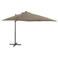 Zweefparasol met paal en LED-verlichting 250 cm taupe - thumbnail