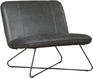 Donkergrijze leren industriële fauteuil zonder armleuning Smile - Vintage Leer Grey (donkergrijs leer)