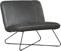 Donkergrijze leren industriële fauteuil zonder armleuning Smile - Vintage Leer Grey (donkergrijs leer)