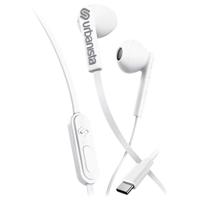 Urbanista Bedrade oortelefoon, USB C-oortelefoon Klittenvrij gespreksbeheer bedraad met microfoon, USB Type C-hoofdtelefoon bedrade stereo-ingangsknop, San Francisco, wit