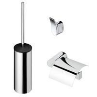 Toiletset Accessoires Geesa Wynk met Toiletborstel Toiletrolhouder en Handdoekhaak Chroom - thumbnail