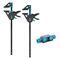 wolfcraft XL klemset met één hand, 3-delig, I 8663060 I maakt flexibele klembreedtes tot 1060 mm mogelijk