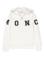 Moncler Enfant hoodie zippé à logo imprimé - Blanc