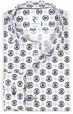 R2 Amsterdam Overhemd Wit Knopen Print Widespread Modern Fit R2 Amsterdam Overhemd Wit Knopen Print Widespread Modern Fit