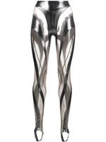 Mugler legging à effet de transparence - Argent