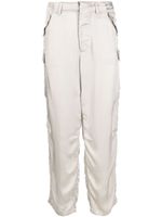 Moschino logo-embroidered satin-finish cargo pants - Gris - thumbnail