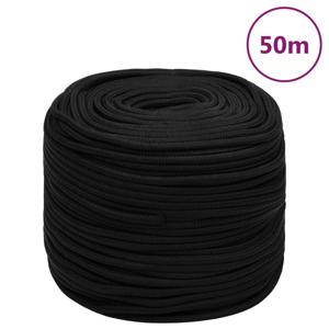 VidaXL Werktouw 6 mm 50 m polyester zwart