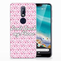 Nokia 7.1 Silicone-hoesje Flowers Pink DTMP - thumbnail