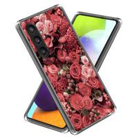 Samsung Galaxy S24 Stijlvolle Ultradunne TPU Hoesje - Rode Bloemen - thumbnail