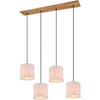 LED Hanglamp - Trion Elmo - E27 Fitting - 4-lichts - Rechthoek - Antiek Nikkel - Aluminium