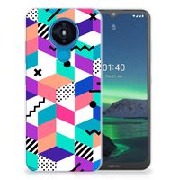 Nokia 1.4 TPU Hoesje Blokken Kleurrijk