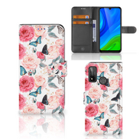 Huawei P Smart 2020 Hoesje Butterfly Roses