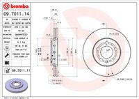 Remschijf BREMBO, Remschijftype: Binnen geventileerd, u.a. für Seat, Audi, Skoda, VW - thumbnail