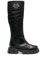 Love Moschino bottes à plaque logo - Noir