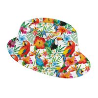 Guirca Verkleed hoedje voor Tropical Hawaii party - Summer/jungle print - volwassenen - Carnaval   -