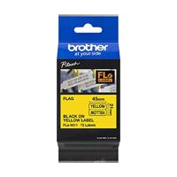 Brother FLe-2511 FLe-6511 tape cassette, zwart/geel, FLE6511, zwart op geel