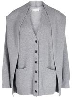 System cardigan en laine à design superposé - Gris