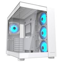 COUGAR | FV150 RGB - Min-Tower PC CASE - Mini-ITX, Micro-ATX en ATX - Dubbele kamer - 400mm GPU compatibel - ARGB - Geavanceerde koeling - Tot negen ventilatoren, zwart/wit (wit)