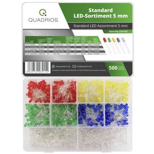 Quadrios 23O192 LED-assortiment Rood, Groen, Geel, Blauw, Wit 5 mm 20 mA 2 V, 3 V