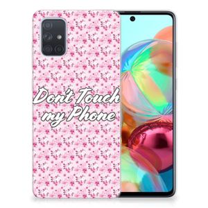 Samsung Galaxy A71 Silicone-hoesje Flowers Pink DTMP