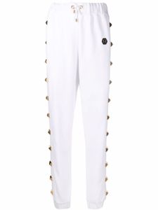 Philipp Plein pantalon de jogging à détails de clous - Blanc