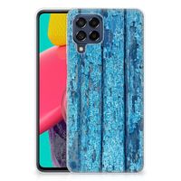 Samsung Galaxy M53 Bumper Hoesje Wood Blue