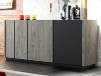 Dressoir SNAPO 3 deuren stanley hickory/zwart - thumbnail