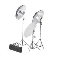 vidaXL Studiolampenset 24 W Studiolamp Statief Statieven Paraplu Fotografie