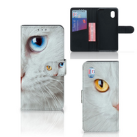 Alcatel 1B (2020) Telefoonhoesje met Pasjes Witte Kat - thumbnail